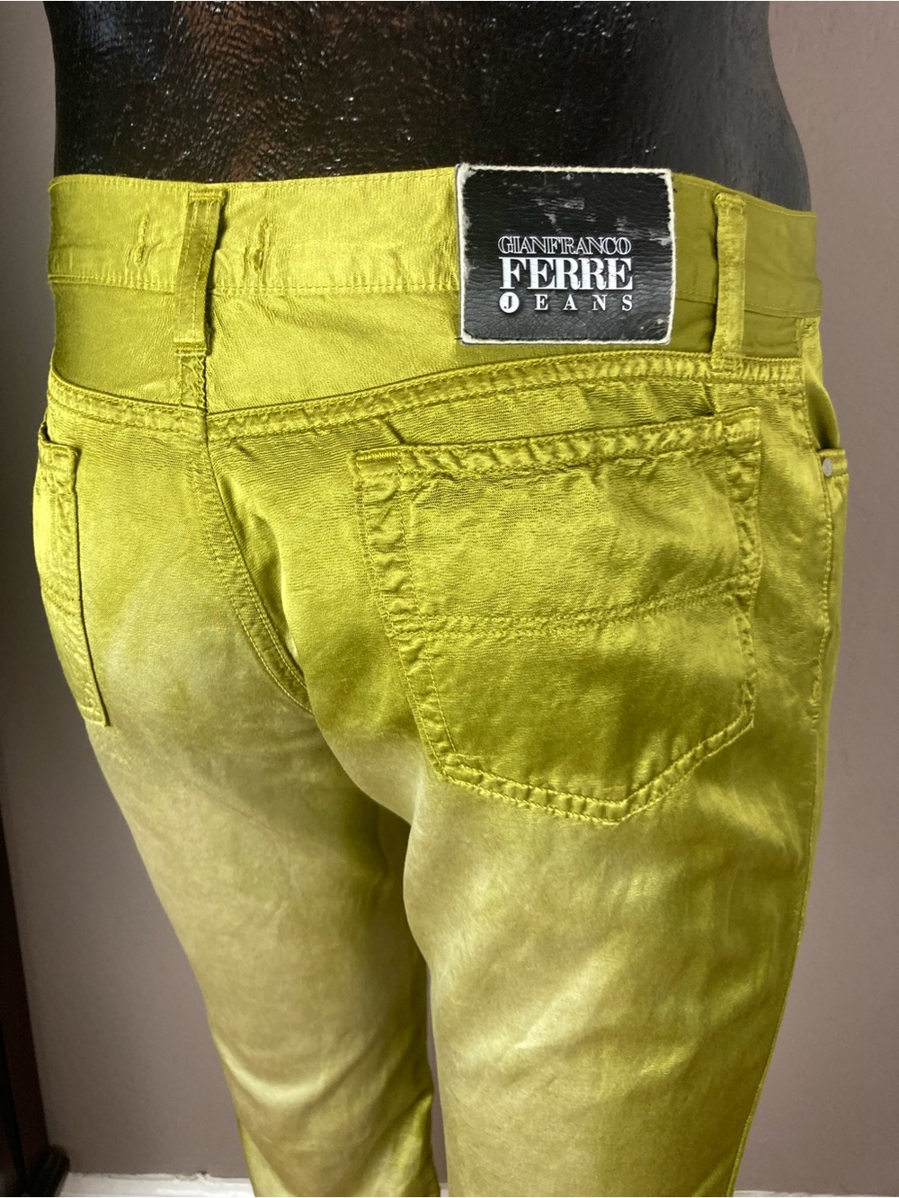 Gianfranco Ferré Jeans Chartreuse Satin Trousers - Picture 8 of 14